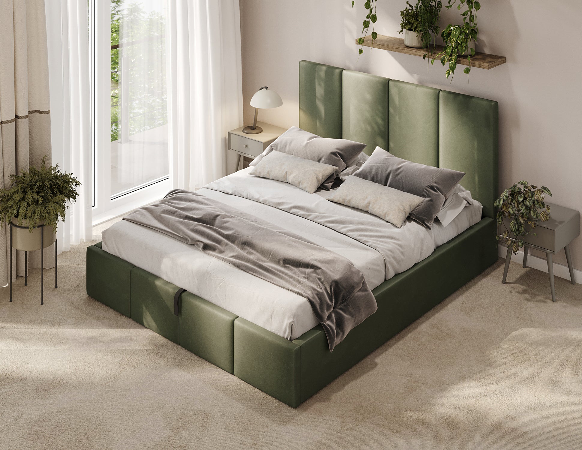 Polsterbett Veluna Lift T27 W3 Khaki
