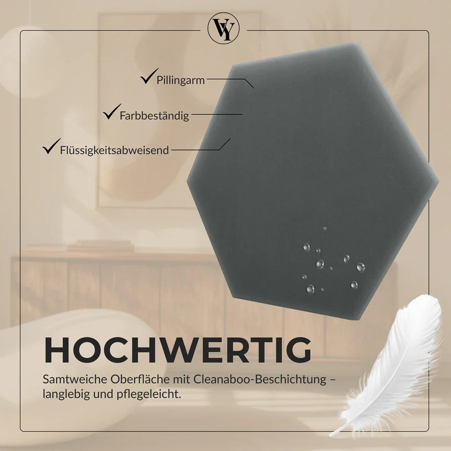 Wandkissen Hexagon | Anthrazit M02 Samt