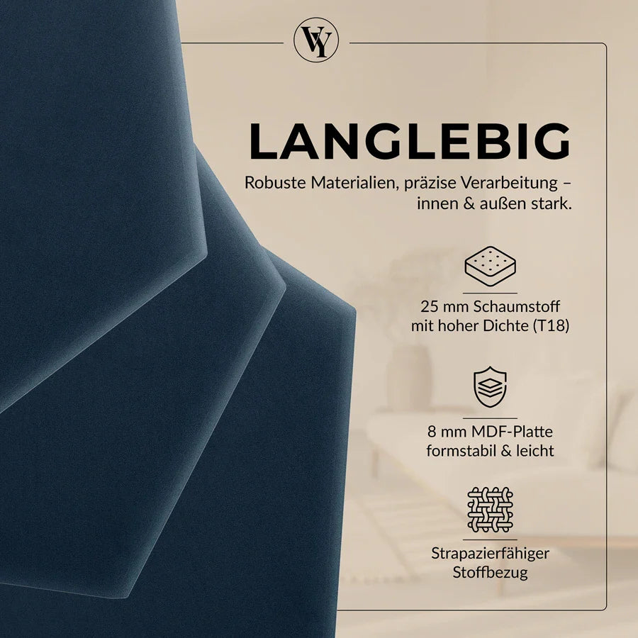 Wandkissen Hexagon | Dunkelblau M03 Samt