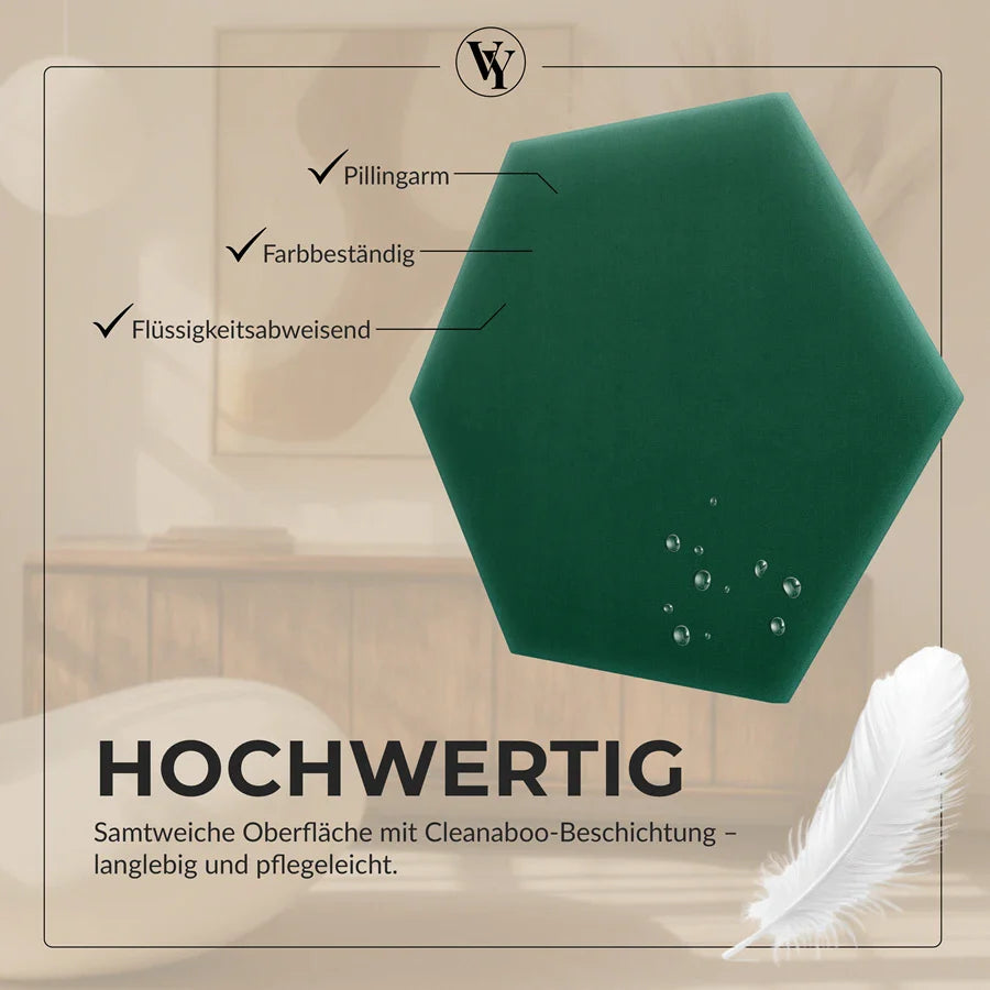 Wandkissen Hexagon | Dunkelgrün M04 Samt