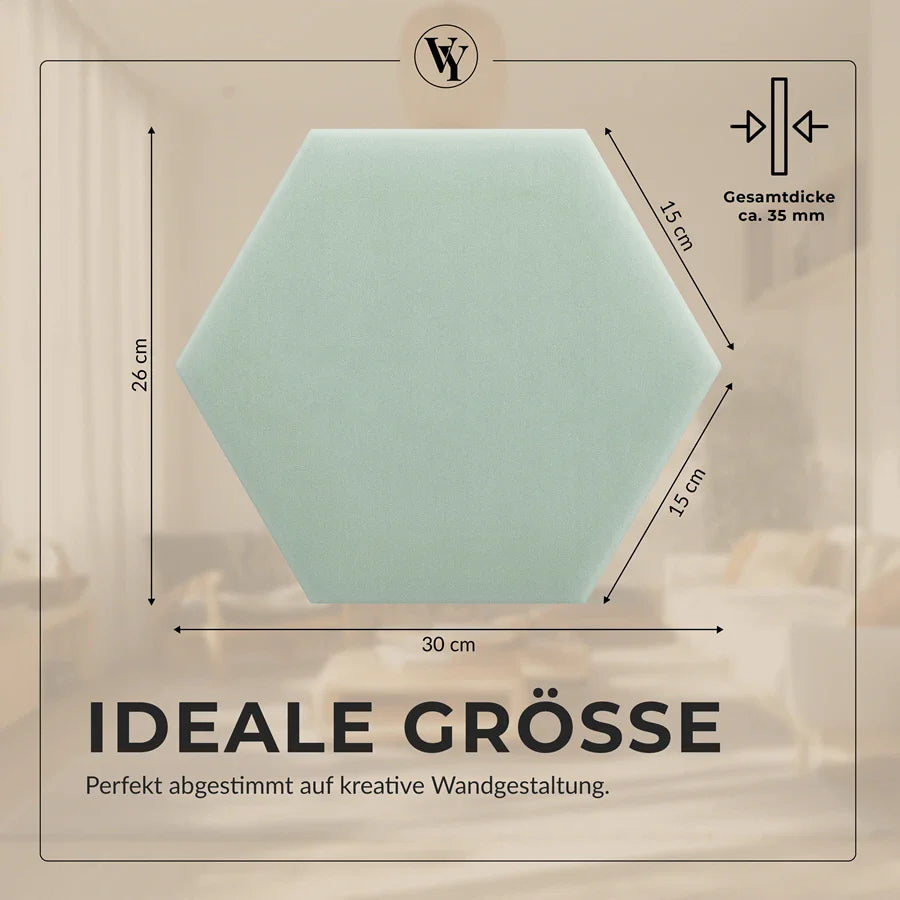 Wandkissen Hexagon | Mintgrün M05 Samt