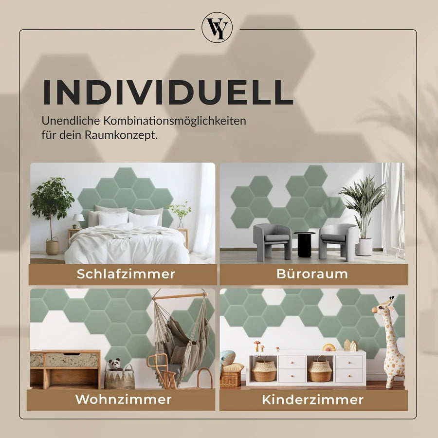 Wandkissen Hexagon | Mintgrün M05 Samt