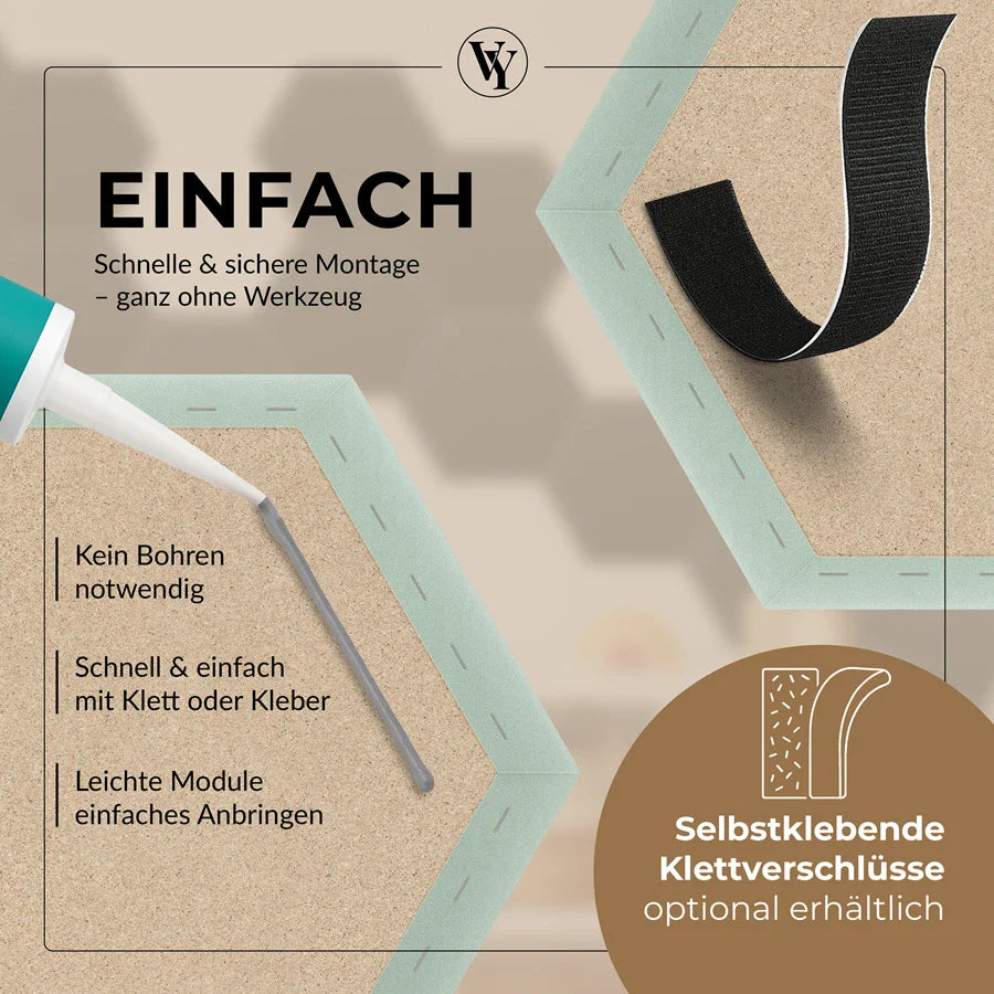 Wandkissen Hexagon | Mintgrün M05 Samt