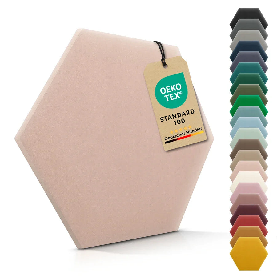 Wandkissen Hexagon | Hellrosa M06 Samt