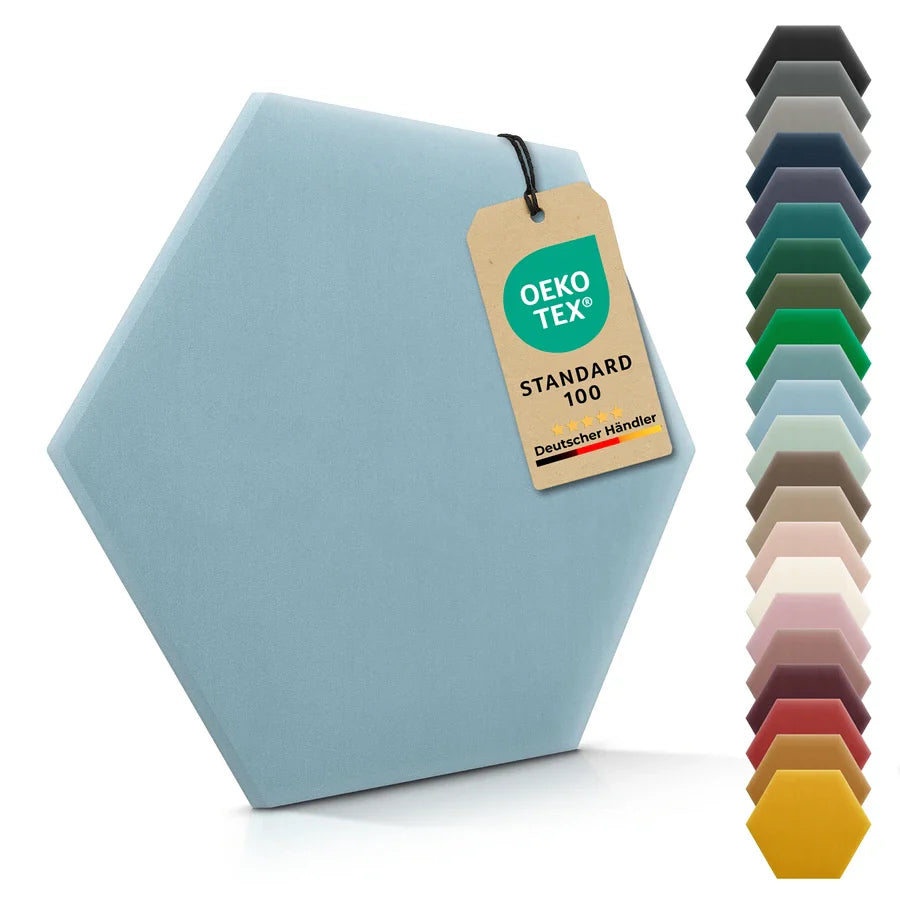 Wandkissen Hexagon | Hellblau M07 Samt