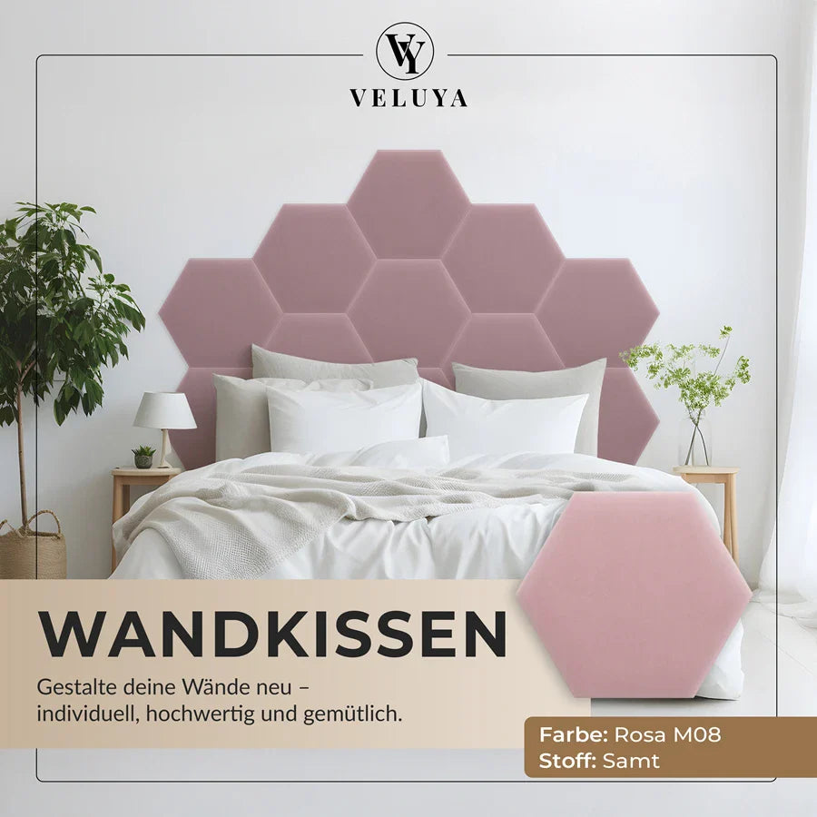 Wandkissen Hexagon | Rosa M08 Samt