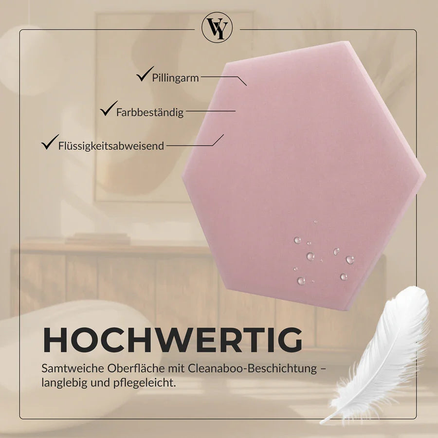 Wandkissen Hexagon | Rosa M08 Samt