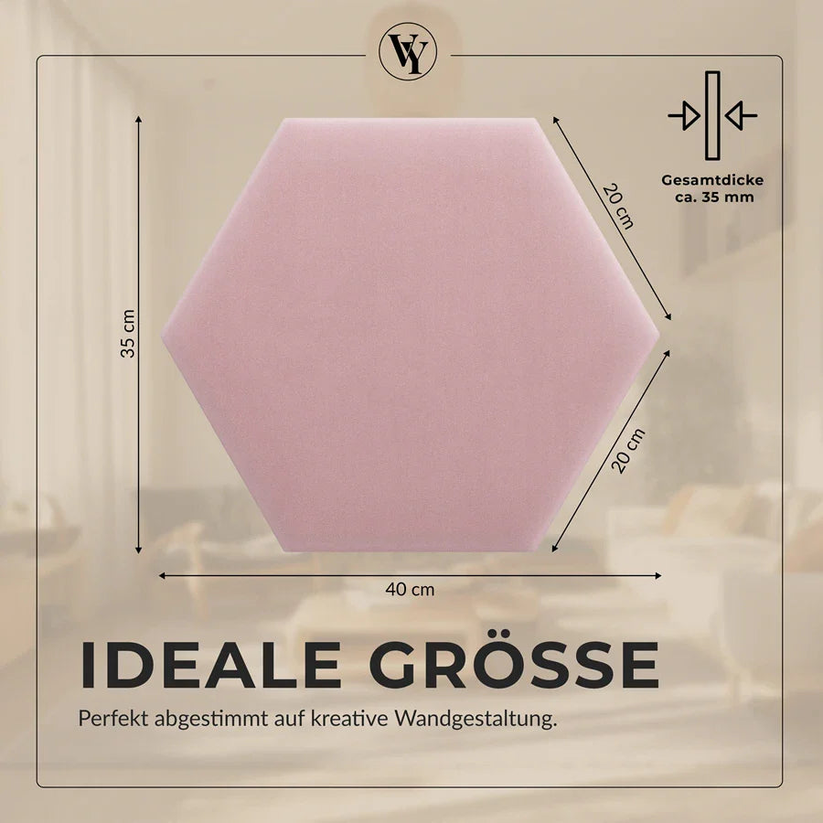Wandkissen Hexagon | Rosa M08 Samt