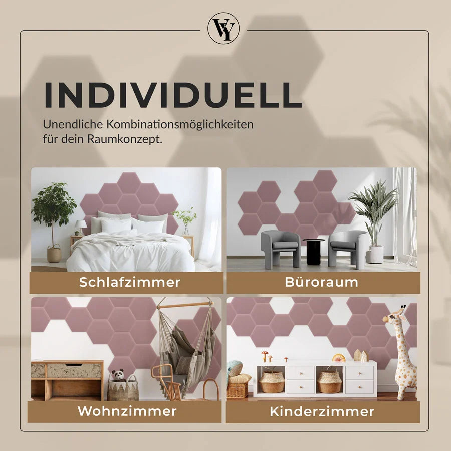 Wandkissen Hexagon | Rosa M08 Samt