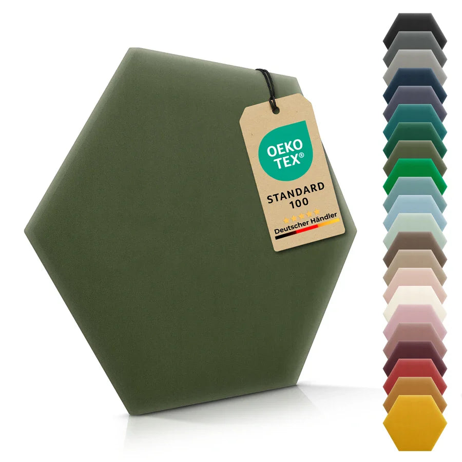 Wandkissen Hexagon | Khaki M09 Samt