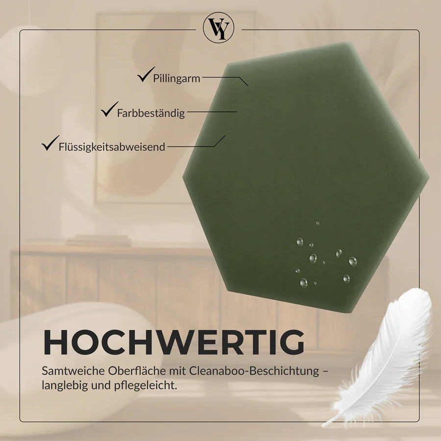 Wandkissen Hexagon | Khaki M09 Samt