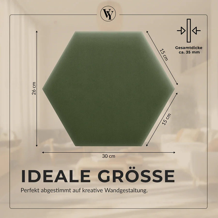 Wandkissen Hexagon | Khaki M09 Samt