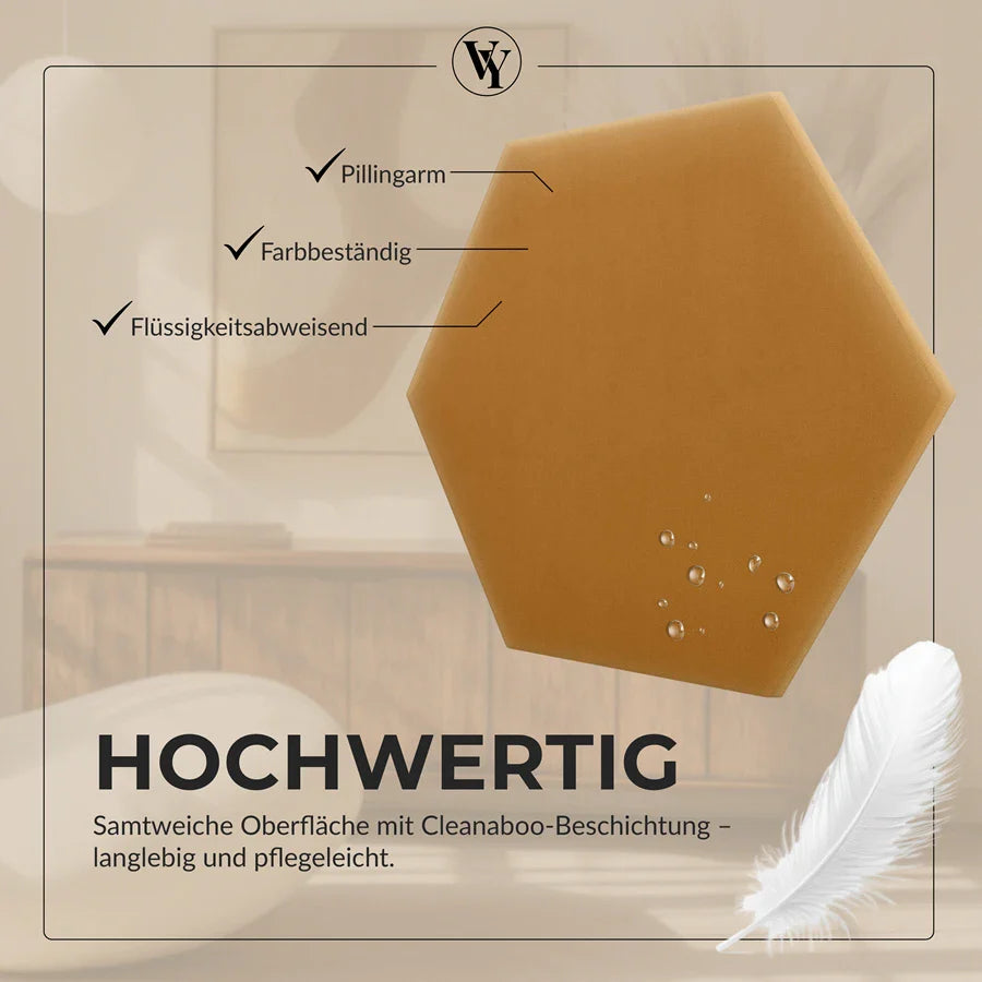 Wandkissen Hexagon | Kurkuma M10 Samt