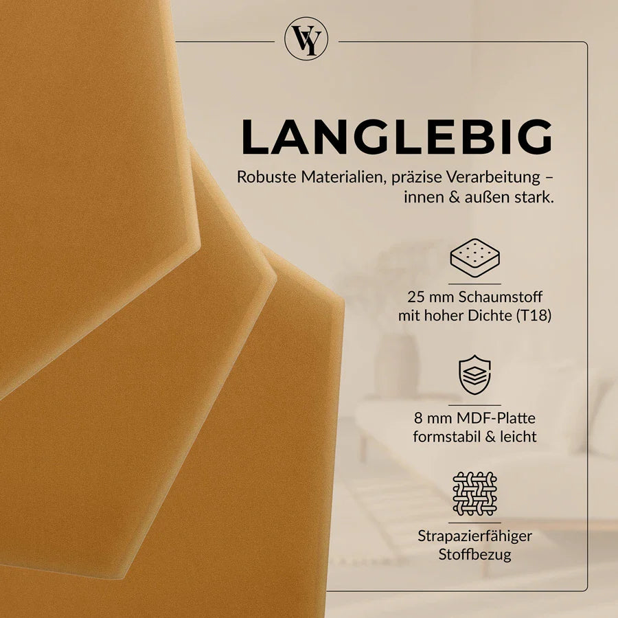 Wandkissen Hexagon | Kurkuma M10 Samt