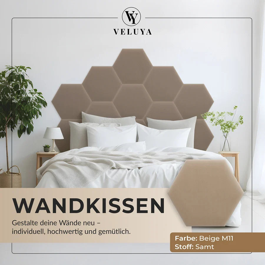 Wandkissen Hexagon | Beige M11 Samt