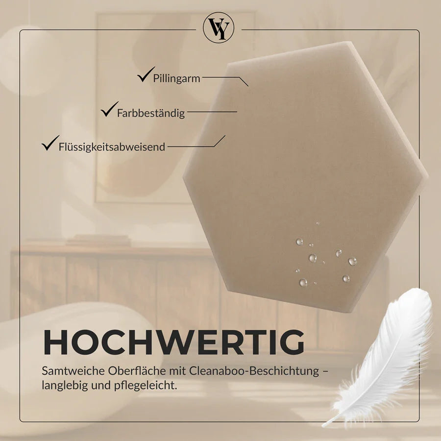 Wandkissen Hexagon | Beige M11 Samt