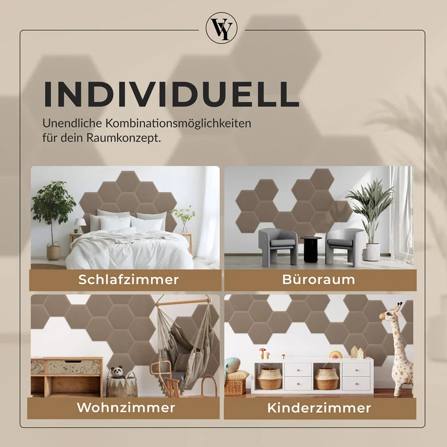 Wandkissen Hexagon | Beige M11 Samt