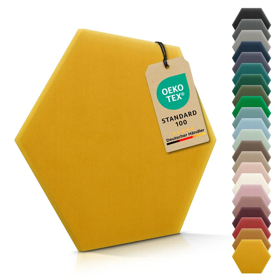 Wandkissen Hexagon | Gelb M13 Samt
