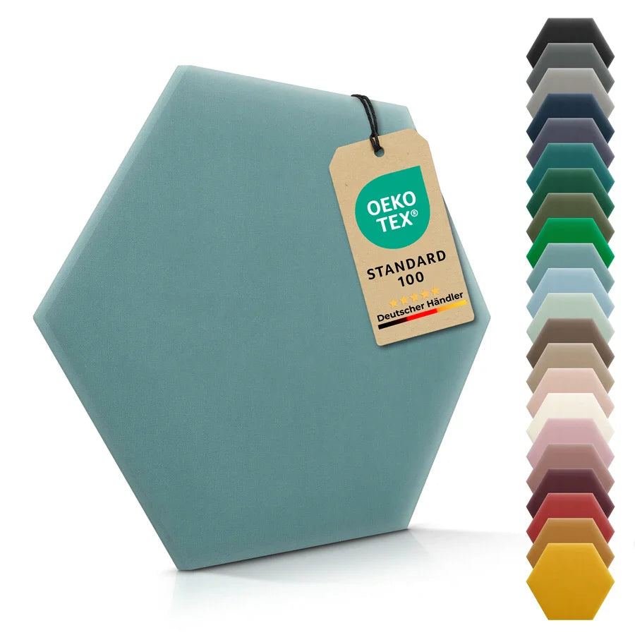 Wandkissen Hexagon | Azurblau M14 Samt