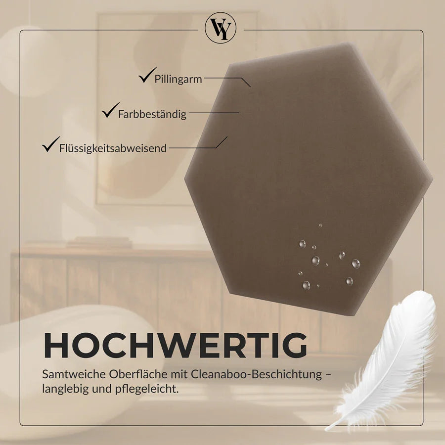Wandkissen Hexagon | Blassbraun M15 Samt