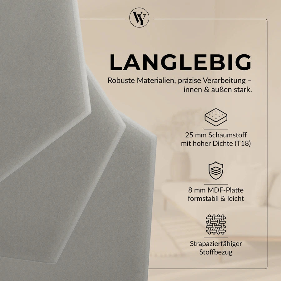 Wandkissen Hexagon | Grau M17 Samt