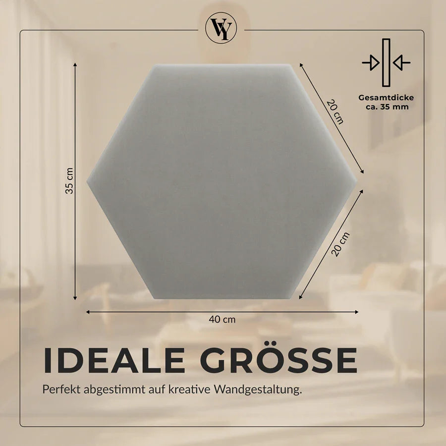 Wandkissen Hexagon | Grau M17 Samt