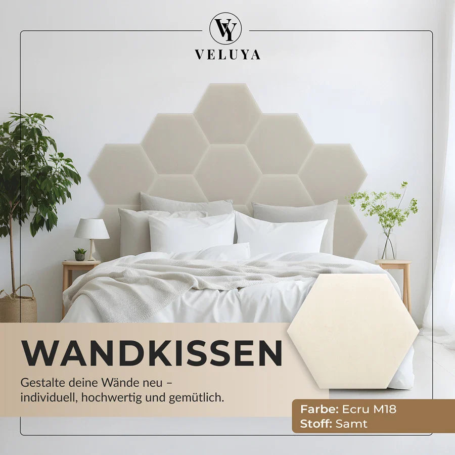 Wandkissen Hexagon | Ecru M18 Samt