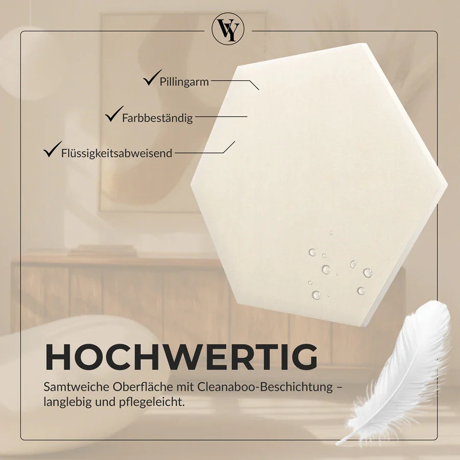 Wandkissen Hexagon | Ecru M18 Samt