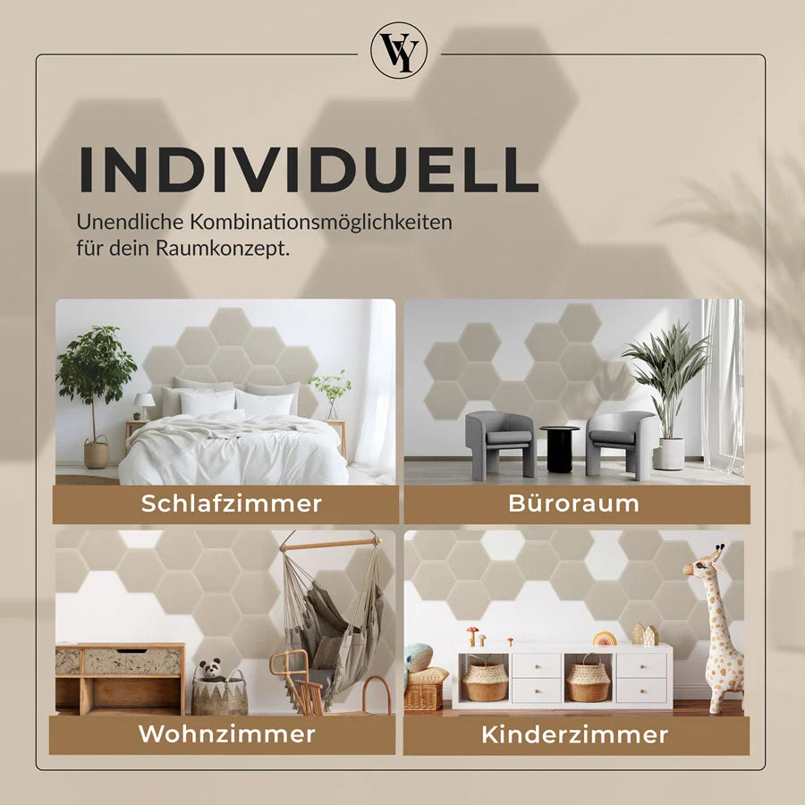 Wandkissen Hexagon | Ecru M18 Samt