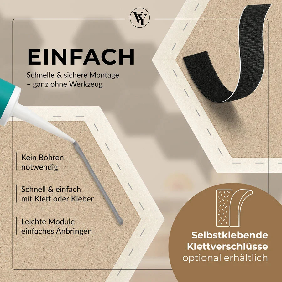 Wandkissen Hexagon | Ecru M18 Samt