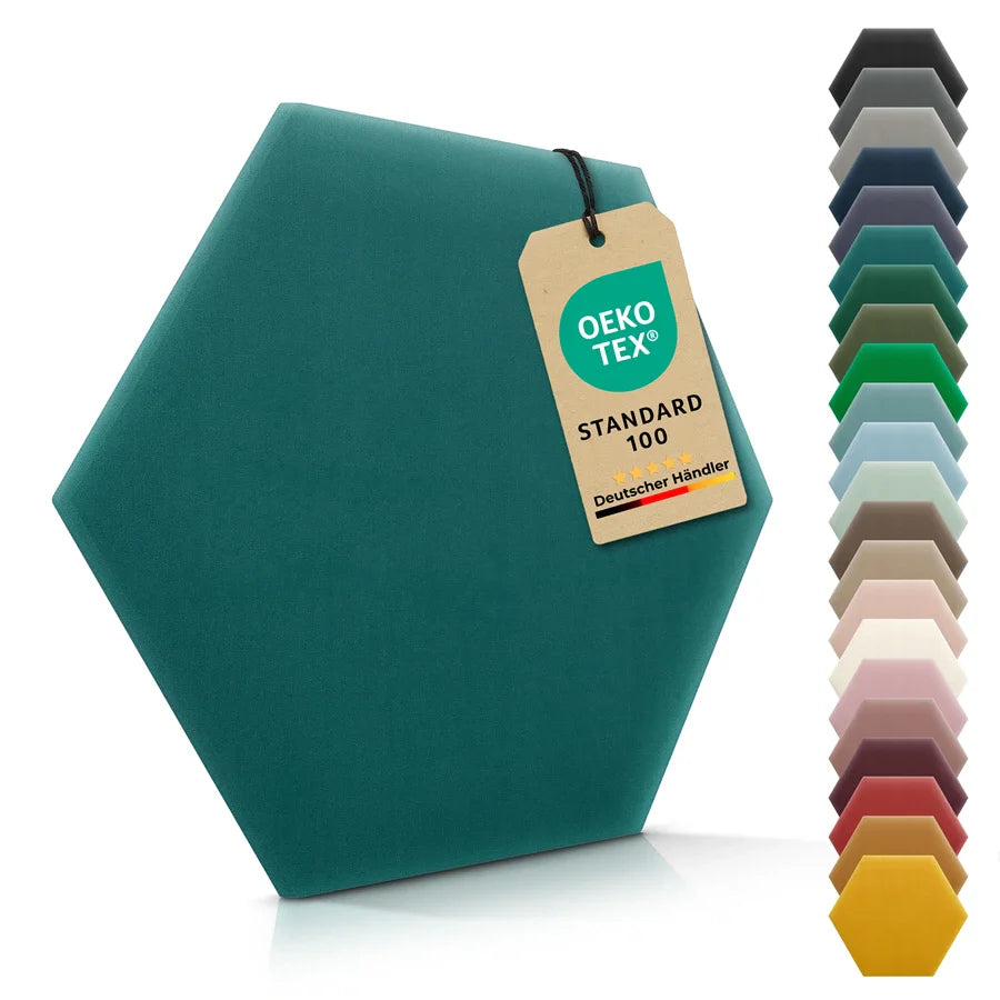 Wandkissen Hexagon | Türkis M19 Samt