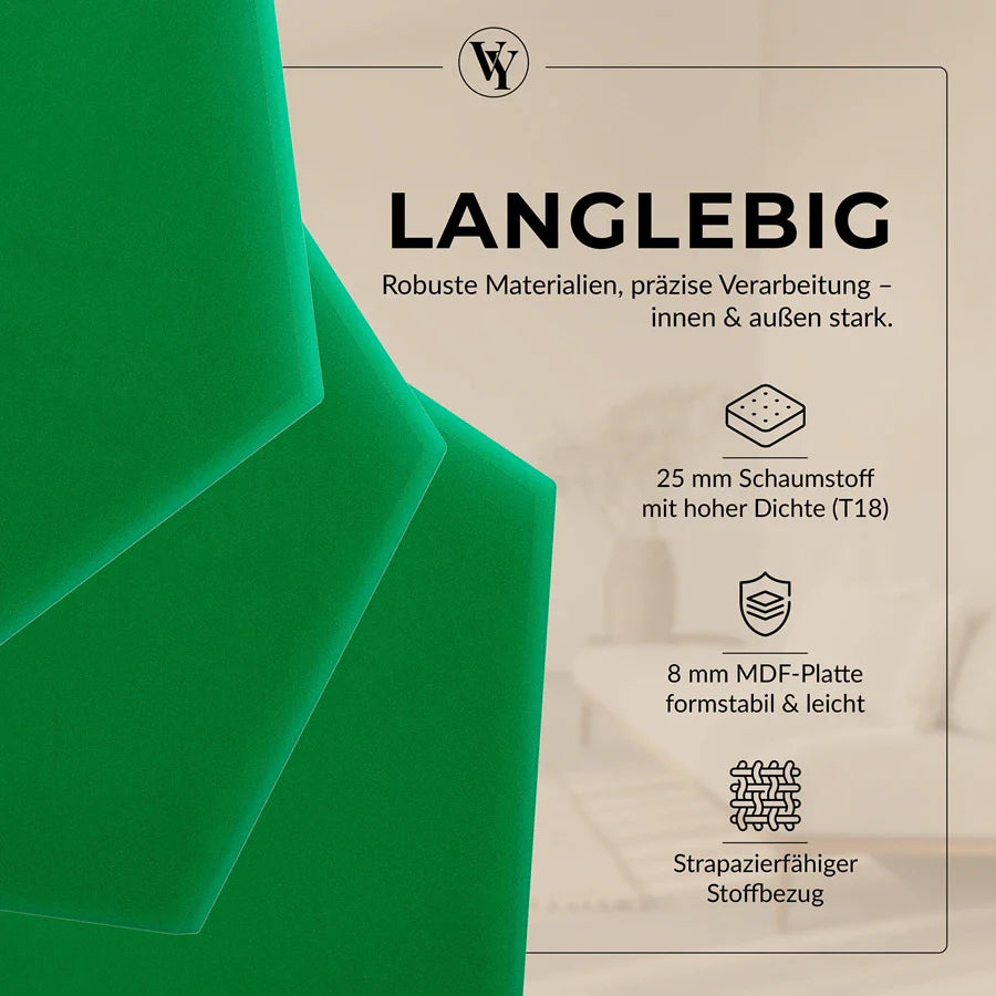 Wandkissen Hexagon | Hellgrün M21 Samt