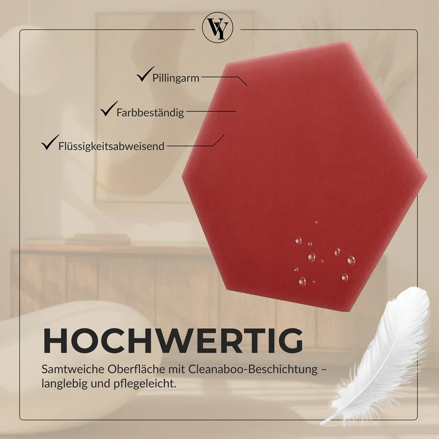 Wandkissen Hexagon | Orientrot M23 Samt