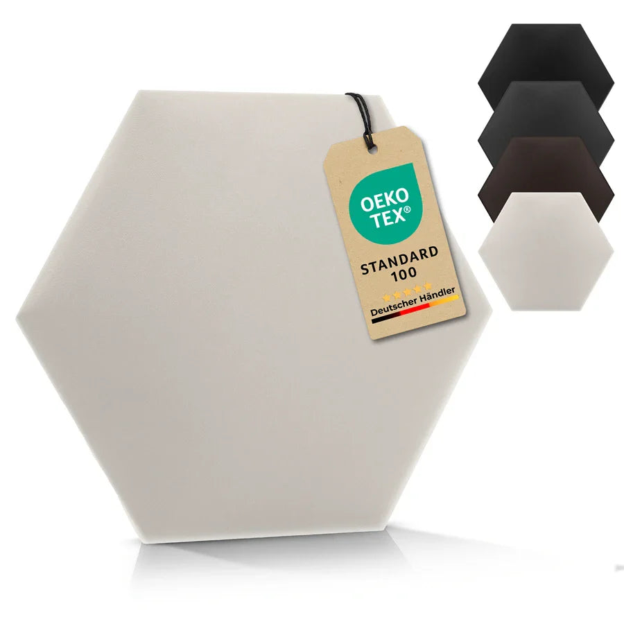 Wandkissen Hexagon | Ecru S04 Öko-Leder