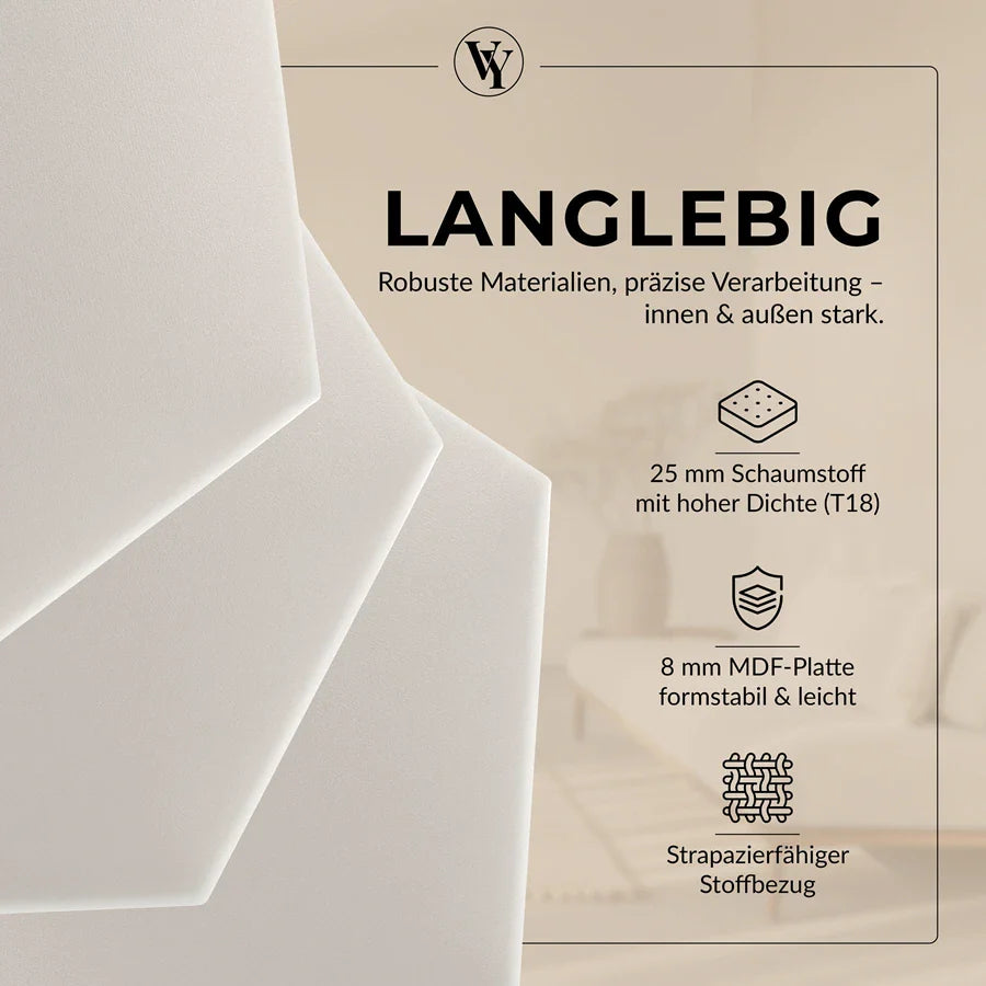 Wandkissen Hexagon | Ecru S04 Öko-Leder