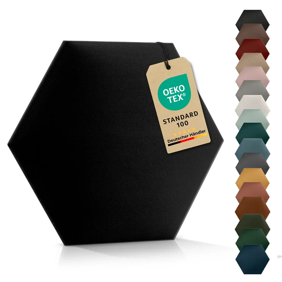 Wandkissen Hexagon | Schwarz T01 Velours