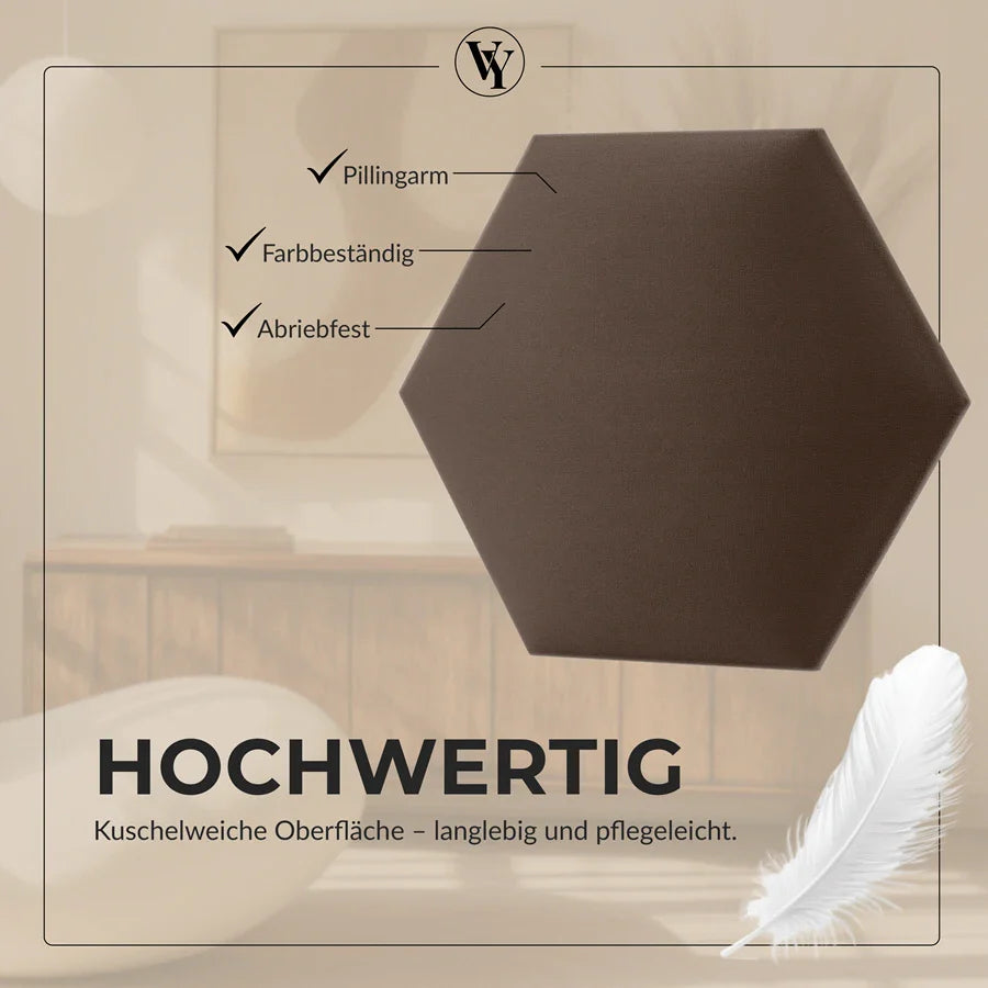 Wandkissen Hexagon | Braun T02 Velours
