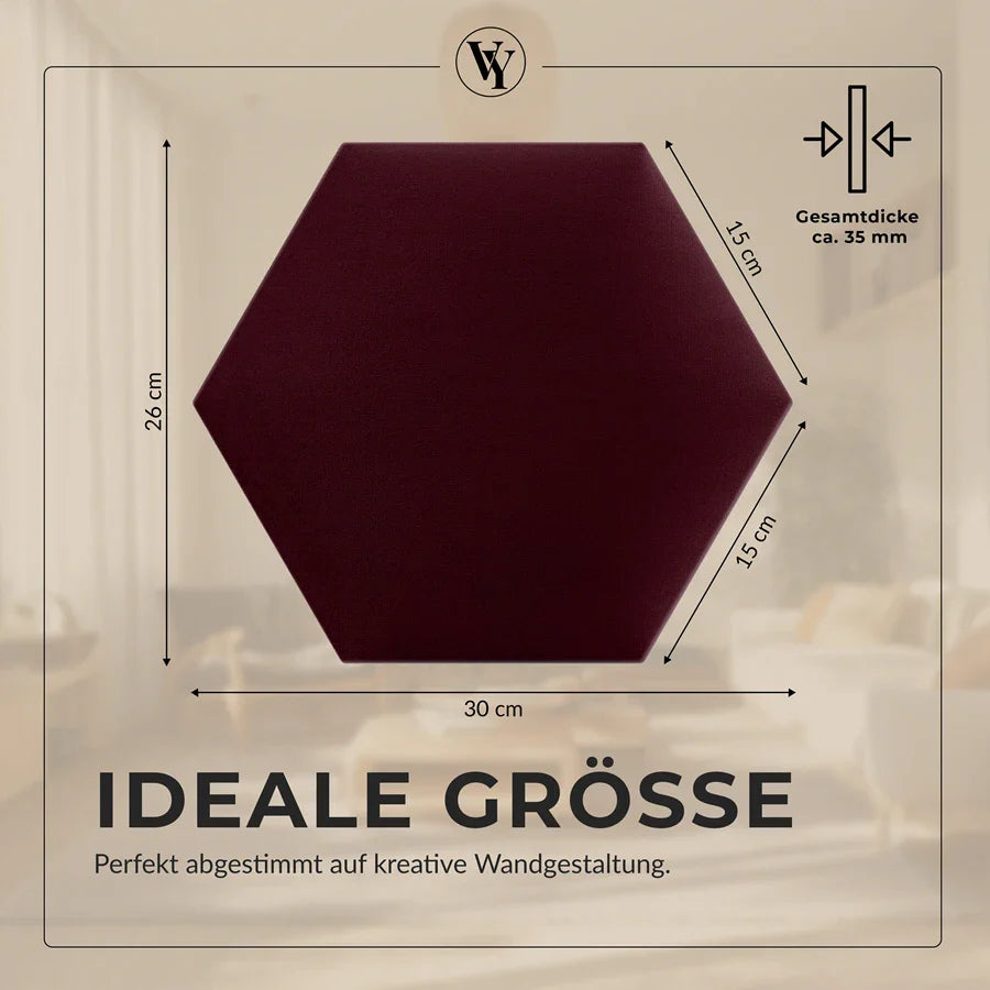 Wandkissen Hexagon | Bordeaux T03 Velours