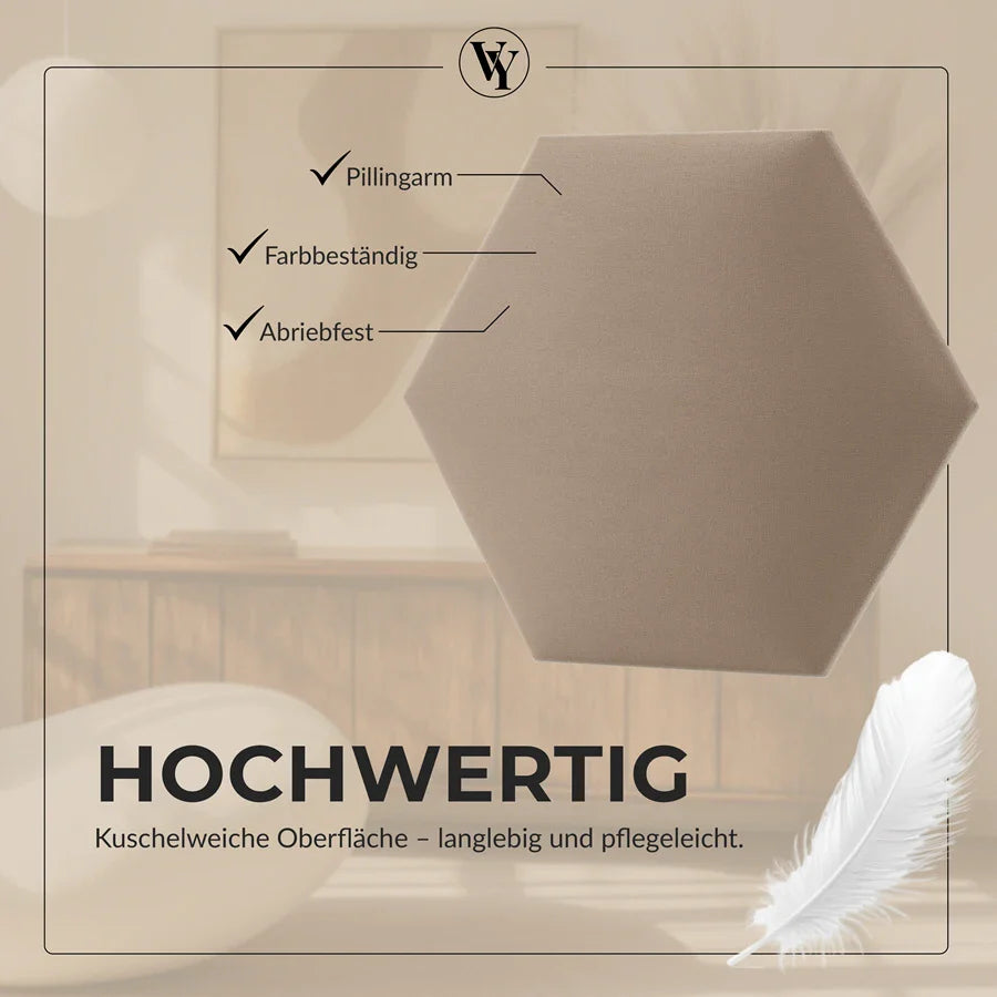 Wandkissen Hexagon | Beige T04 Velours