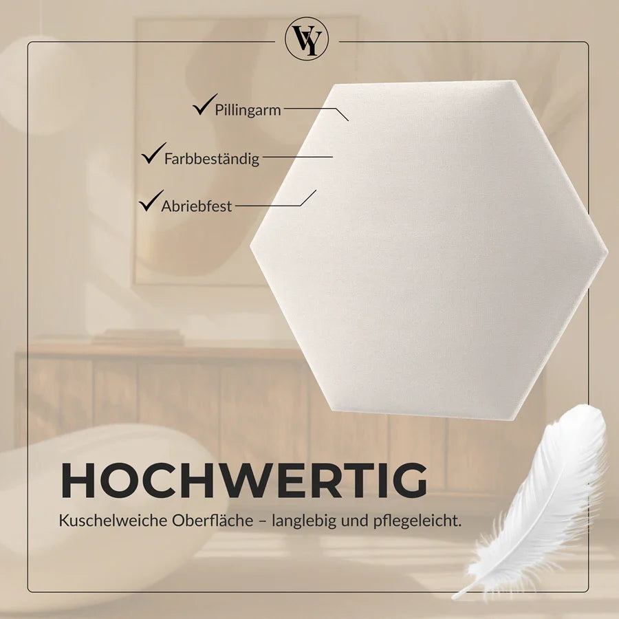 Wandkissen Hexagon | Ecru T07 Velours