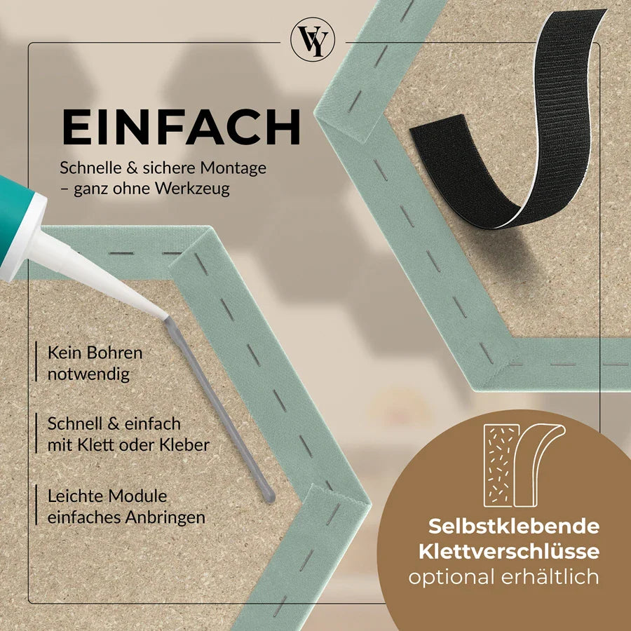 Wandkissen Hexagon | Mintgrün T08 Velours