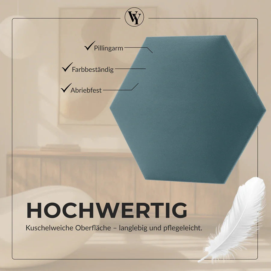 Wandkissen Hexagon | Petrolblau T13 Velours