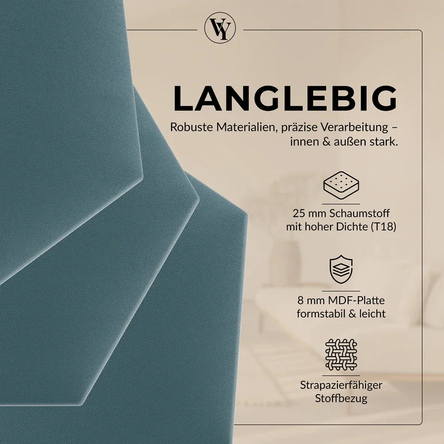 Wandkissen Hexagon | Petrolblau T13 Velours