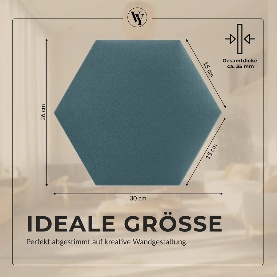 Wandkissen Hexagon | Petrolblau T13 Velours