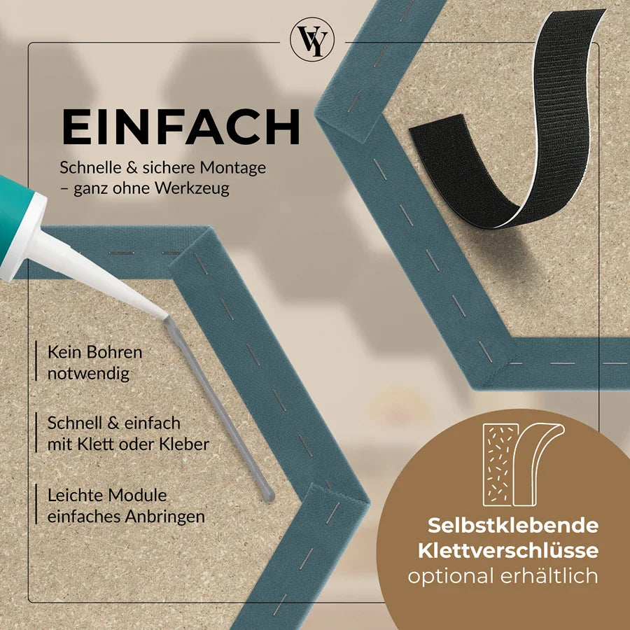 Wandkissen Hexagon | Petrolblau T13 Velours