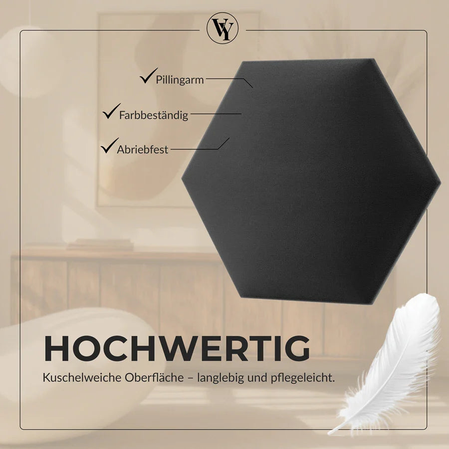 Wandkissen Hexagon | Anthrazit T15 Velours