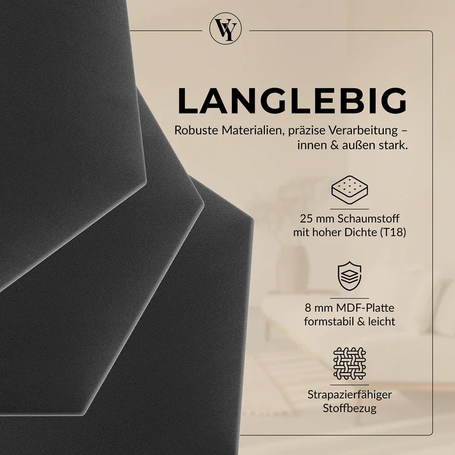 Wandkissen Hexagon | Anthrazit T15 Velours