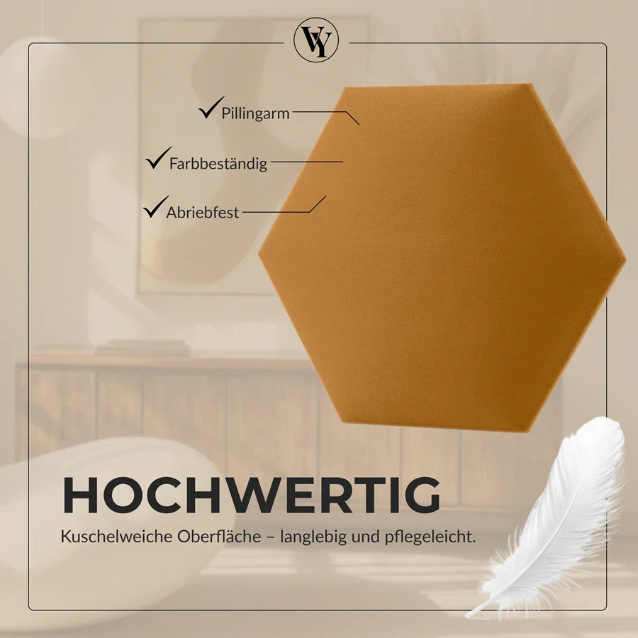 Wandkissen Hexagon | Ockergelb T18 Velours