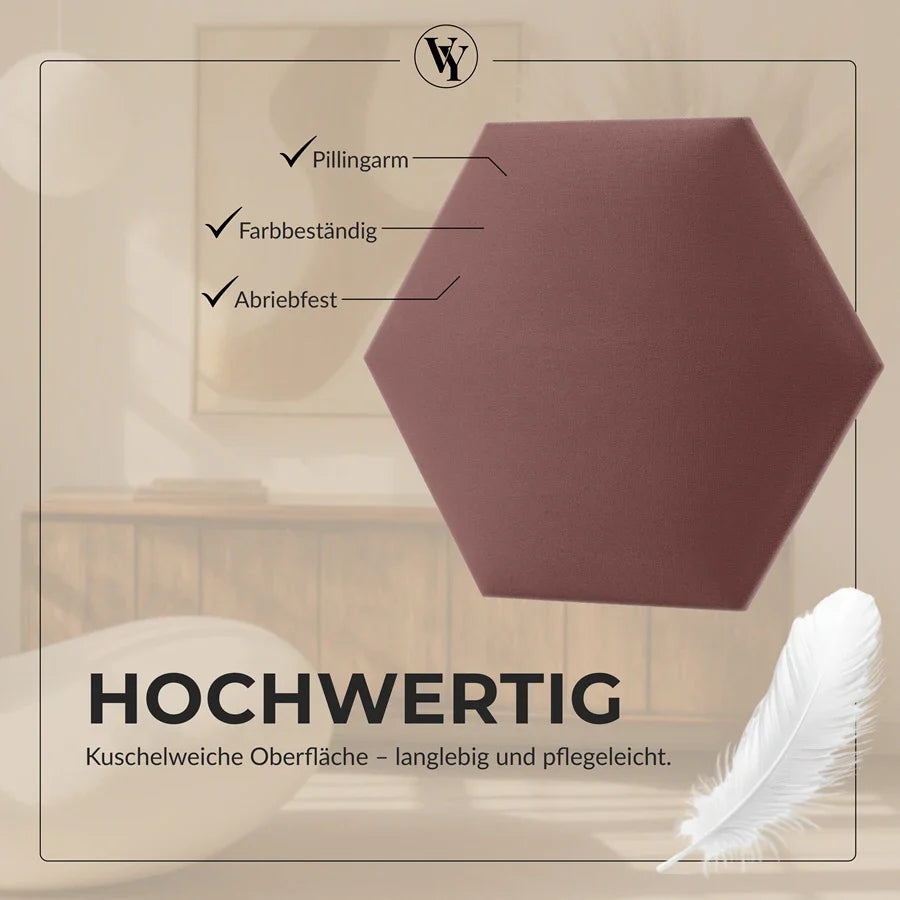 Wandkissen Hexagon | Altrosa T23 Velours