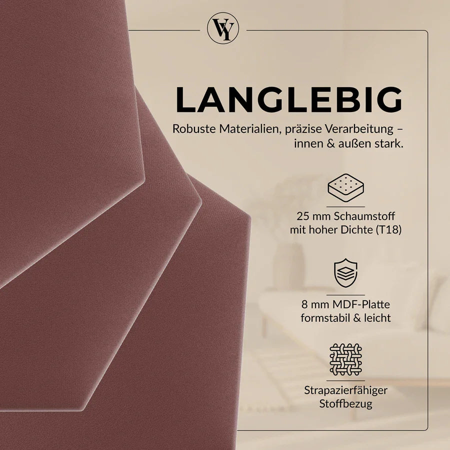 Wandkissen Hexagon | Altrosa T23 Velours